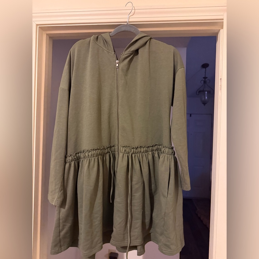 Olive Green Hooded Women's Jacket